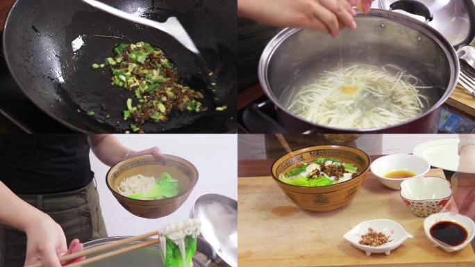 挂面汤美食制作视频素材