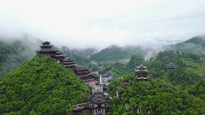 重庆彭水九黎城航拍马拉松