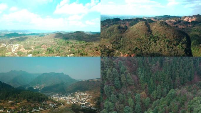 贵州森林山脉山区风光航拍