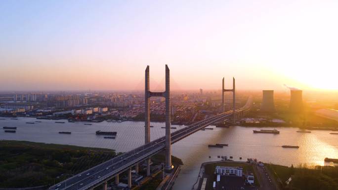 上海闵浦大桥4K航拍原素材（4分钟）