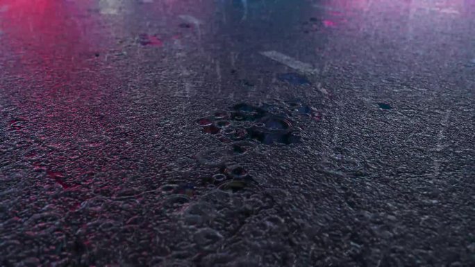 赛博朋克下雨街道地面场景