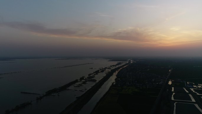 焦岗湖航拍夕阳（4K50帧）