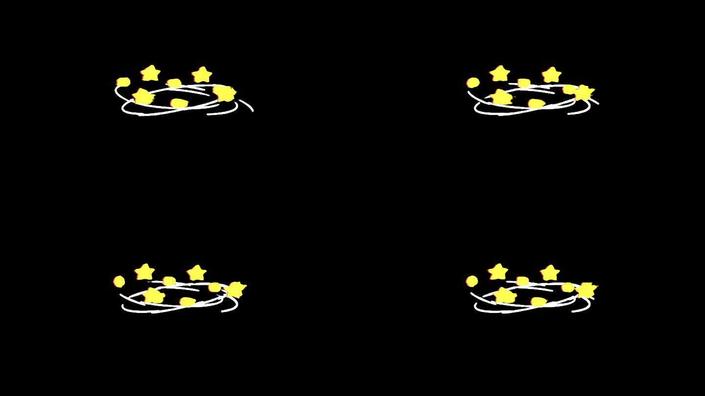 mg卡通晕旋转星星视频素材带通道