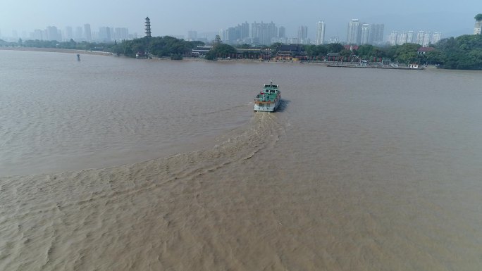 高清航拍温州江心屿