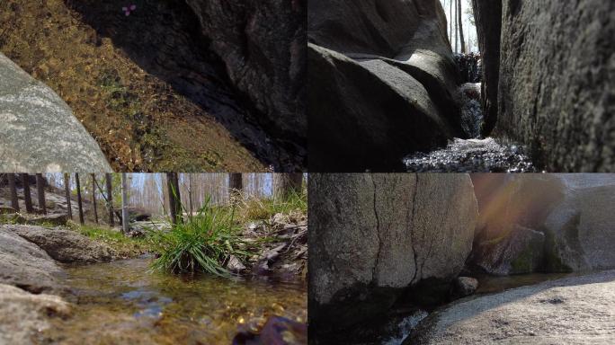 山涧岩石泉水溪水