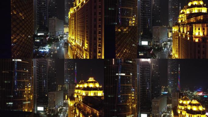 越秀金融大厦夜景航拍