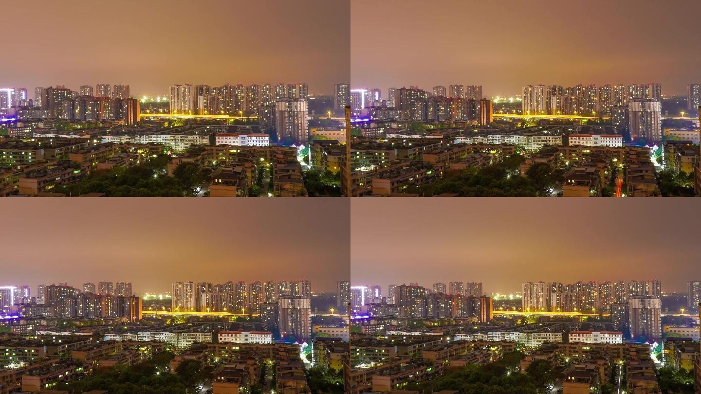 窗外夜景延时