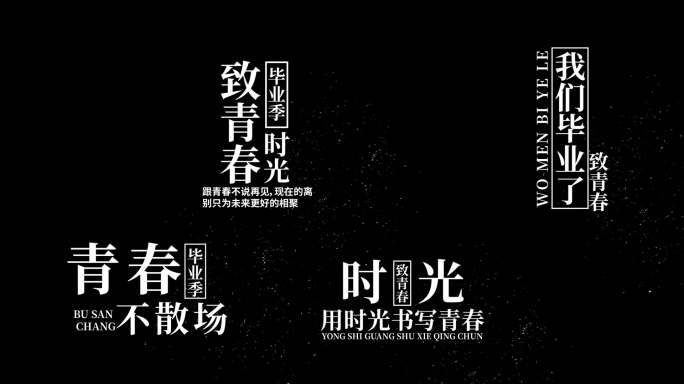 青春毕业季字幕条设计排版pr模板