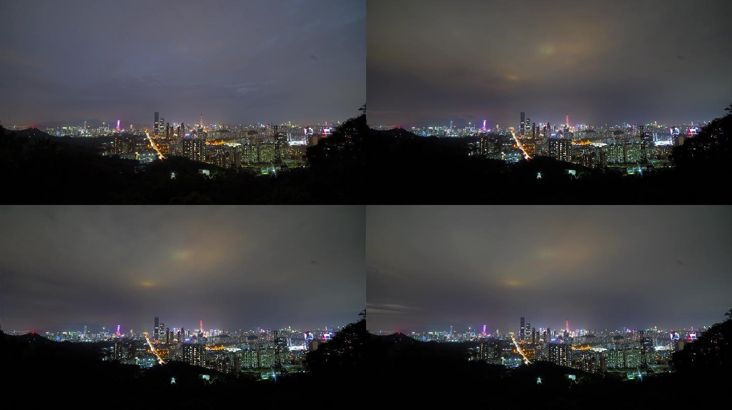 深圳福田夜景全景4K夜景延时