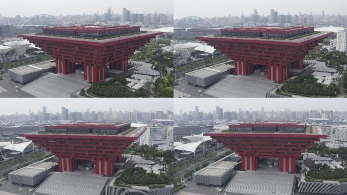 4K原素材-航拍上海世博展览馆