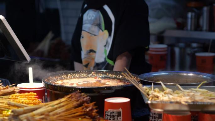 夜市美食烧烤串串4k