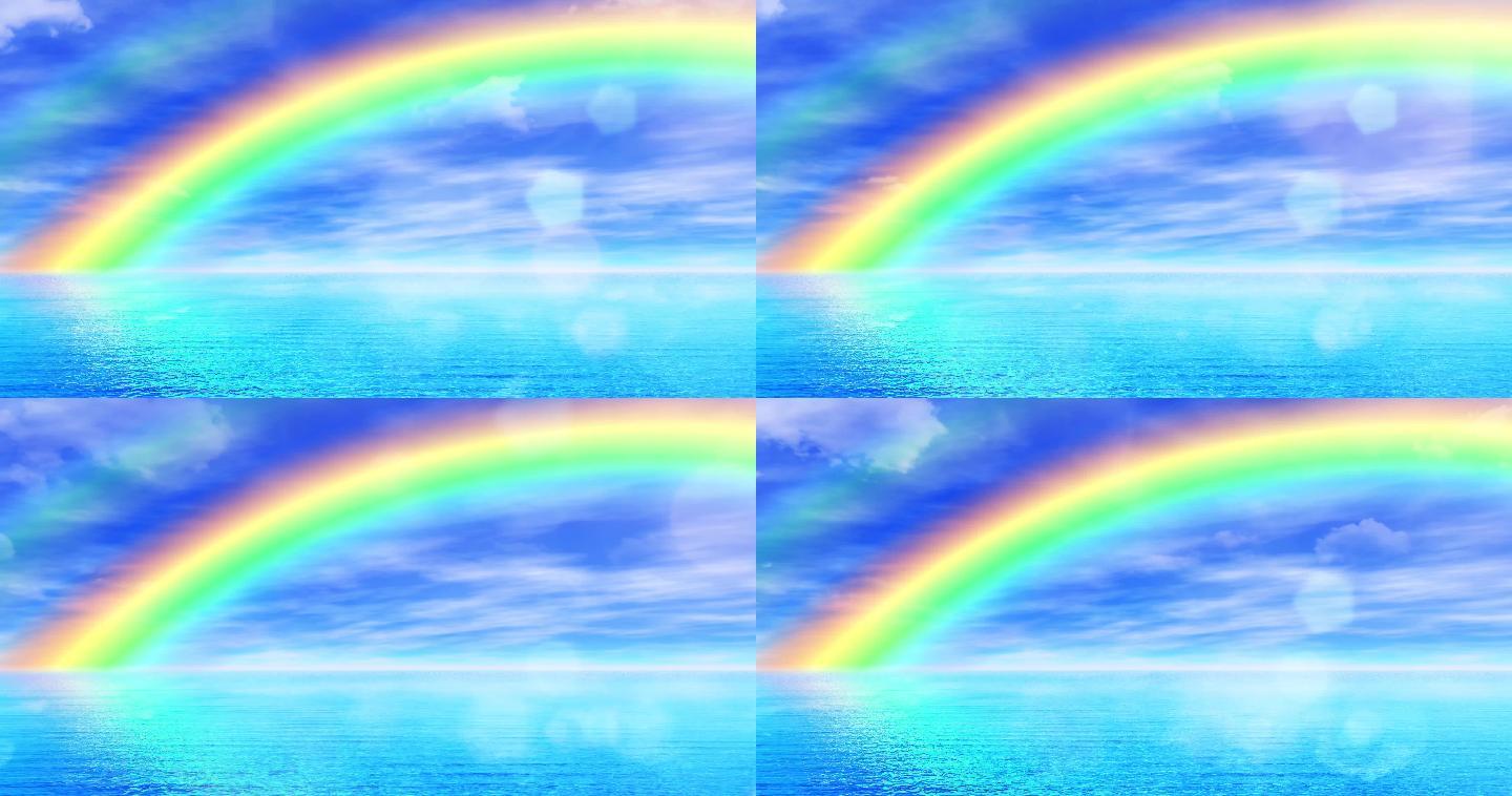 4K大海湖面彩虹2