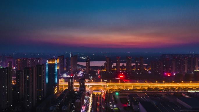 魏武路与阜阳北路交口夜景延时