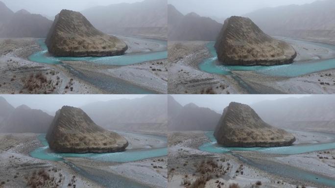 新疆喀什塔莎古道叶尔羌河大拐弯航拍