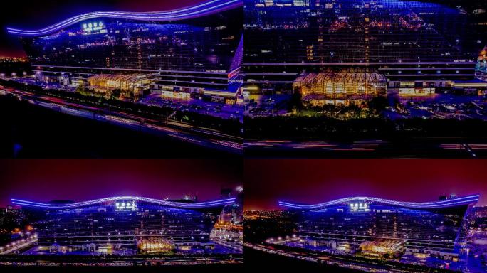 成都环球中心洲际酒店夜景航拍4K