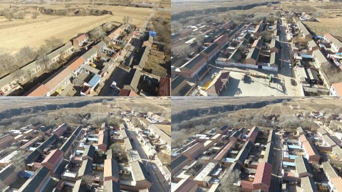 航拍农村房屋农田