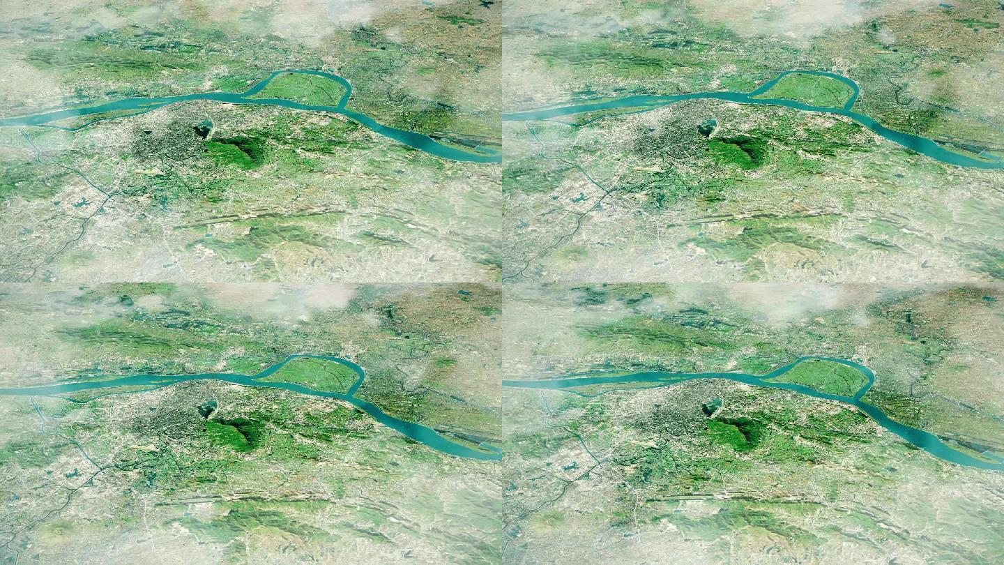 航拍南京市地图成品视频素材