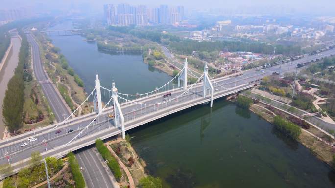 【聊城】湖南路大桥4K航拍素材