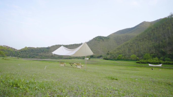 山谷露营草地空镜-小杭坑