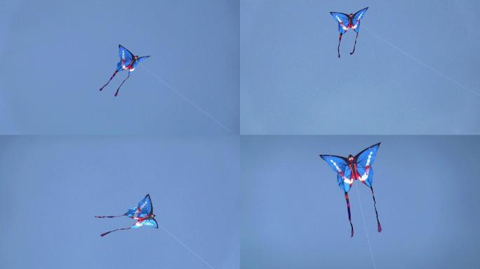 飞行在蓝天中的蝴蝶风筝