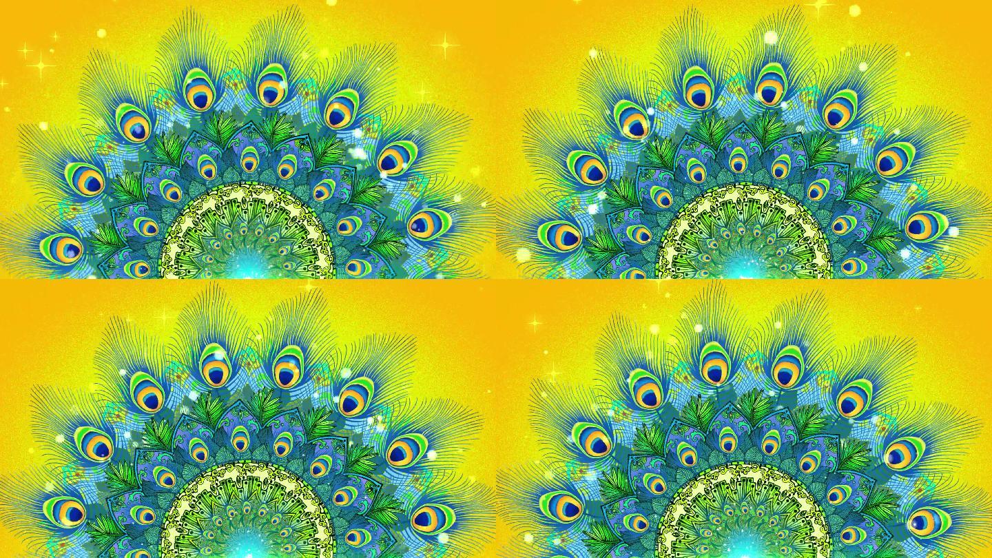 4k傣族舞孔雀羽毛演出背景