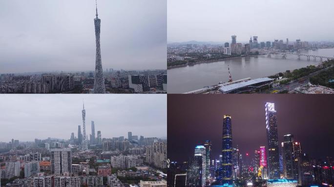 40组广州地标建筑航拍视频素材