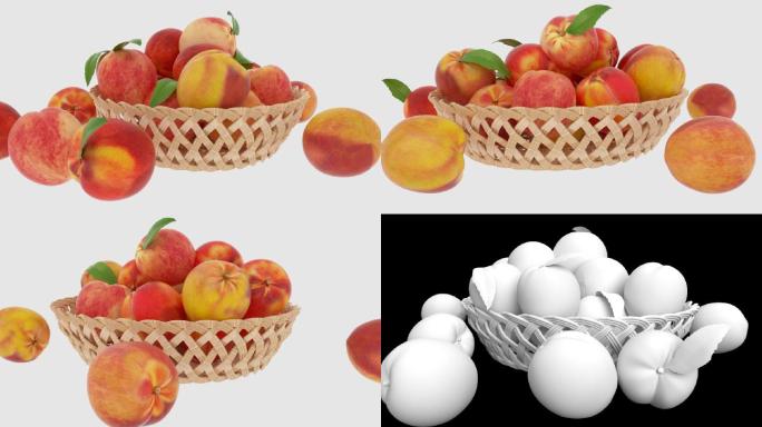 模型桃子水果果盘