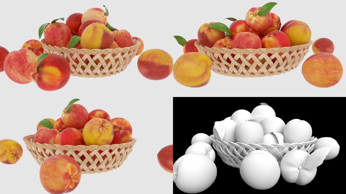 模型桃子水果果盘