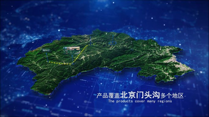 【北京门头沟地图】定位标签科技感光圈