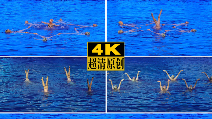 4K三亚C秀场水中芭蕾优美舞蹈舞姿