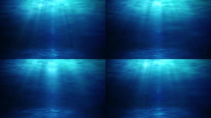 深蓝海底背景循环视频素材4K