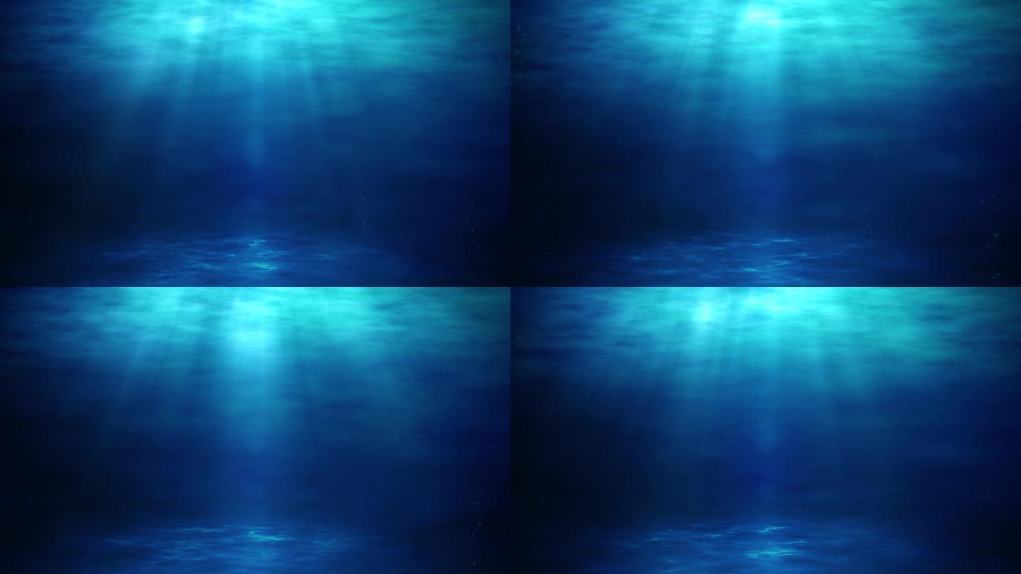 深蓝海底背景循环视频素材4K