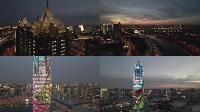 郑州CBD夜景4k30帧Dlog素材
