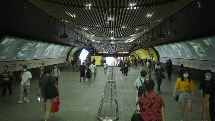 原创上海地铁站人流延时4K6