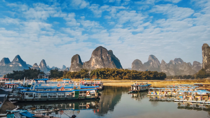 桂林航拍延时风景素材