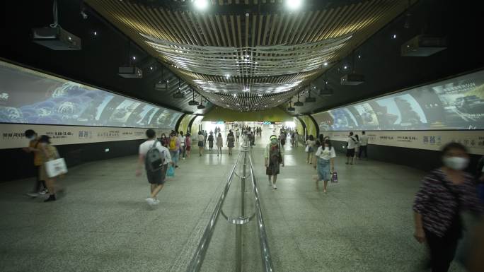 原创上海地铁站人流延时4K2