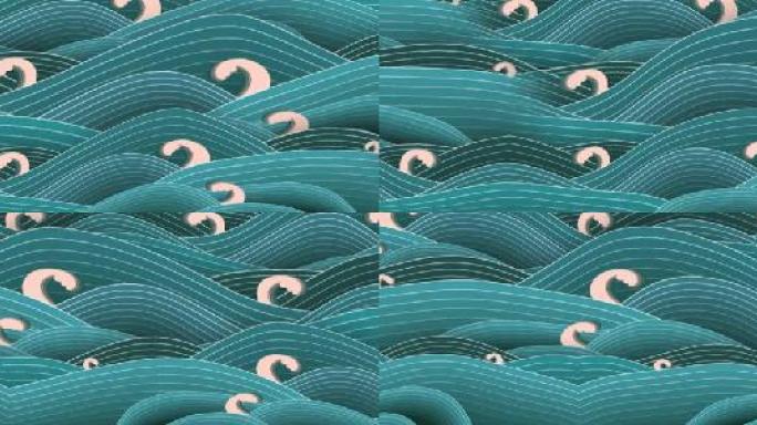 中国风戏曲海水花纹