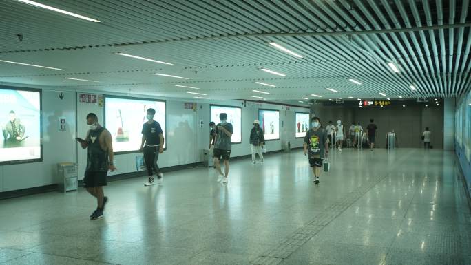 原创上海地铁站人流延时4K7