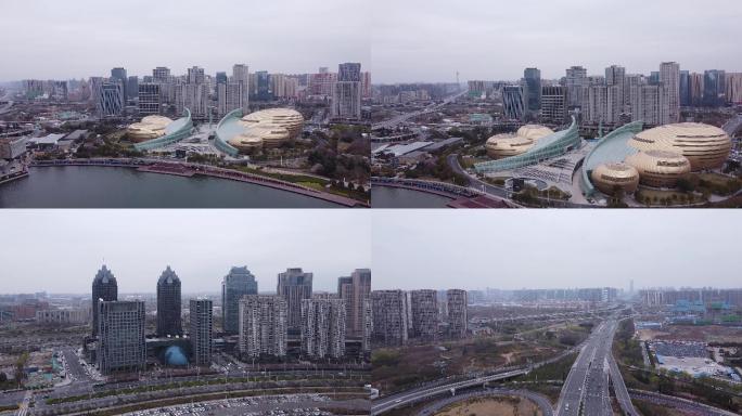 40组郑州地标建筑航拍视频素材