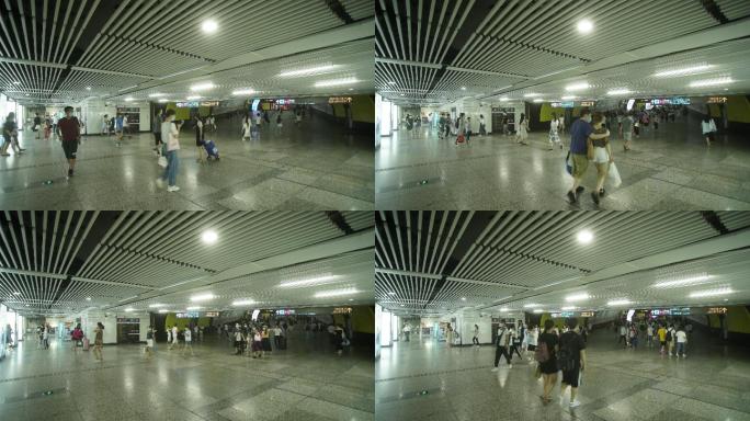 原创上海地铁站人流延时4K1