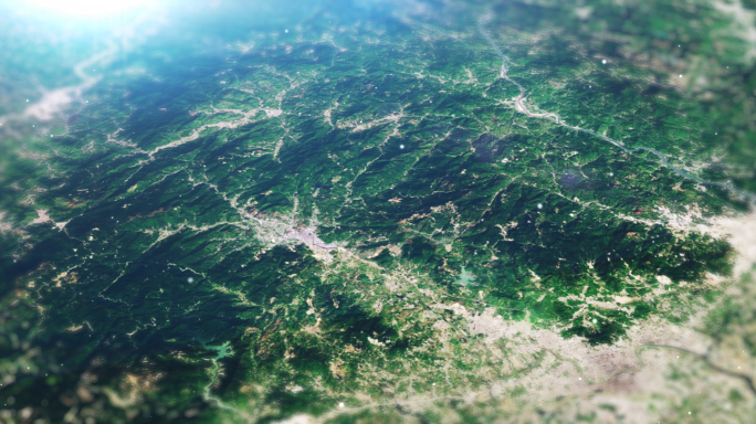 【丰顺地图】高空地形大气粒子商务地图