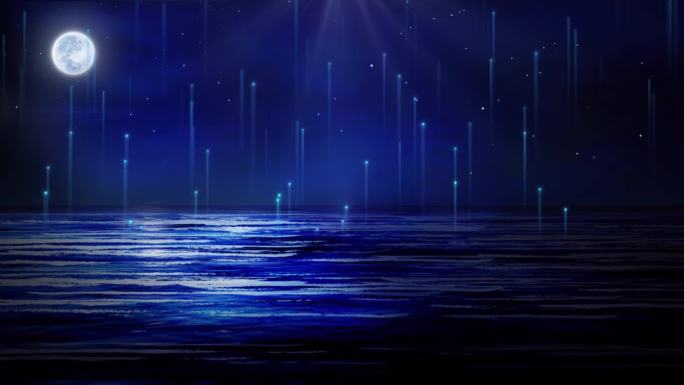舞蹈听海大海月夜星空海洋唯美
