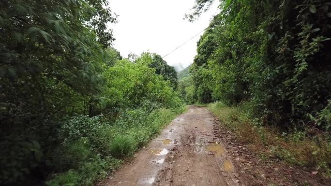 山间泥泞道路