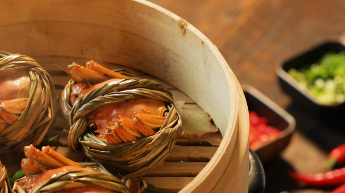 中国传统美食阳澄湖大闸蟹4K美食短片