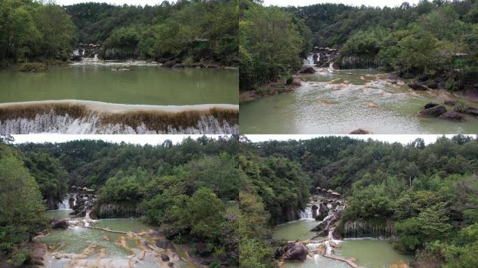 航拍湖北京山美人谷风景区