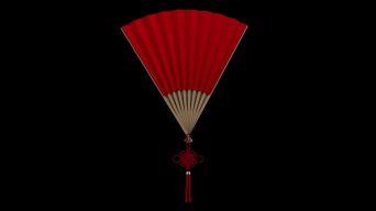 红扇子打开开合视频素材