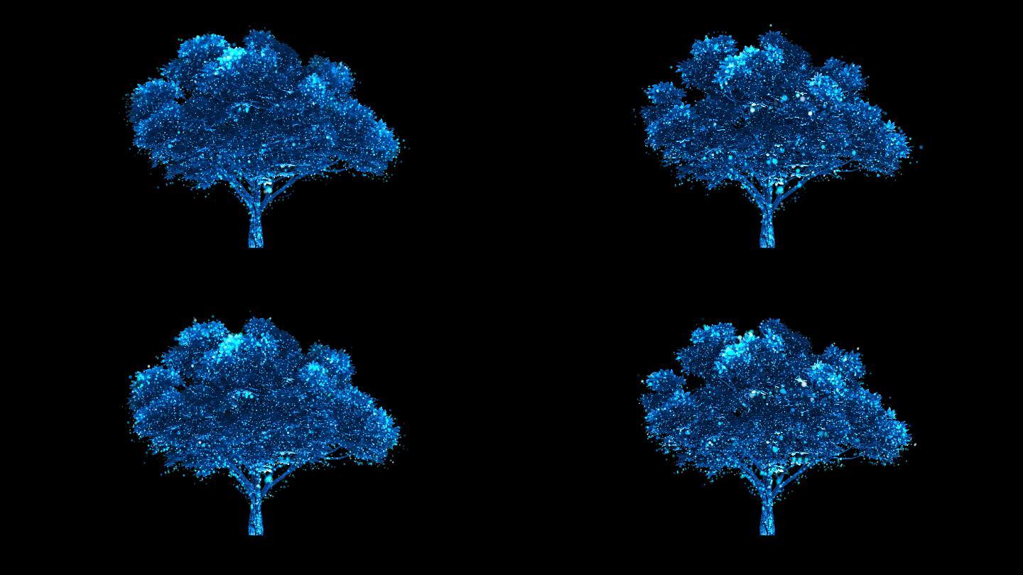 4K蓝色粒子树循环通道