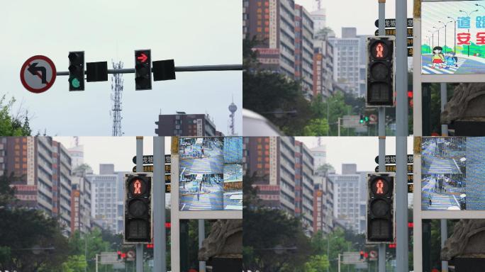 路口人行道红灯标志道路交通