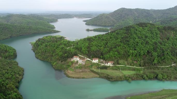 航拍襄阳南漳小南河水库