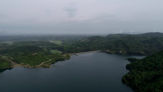 航拍襄阳南漳小南河水库